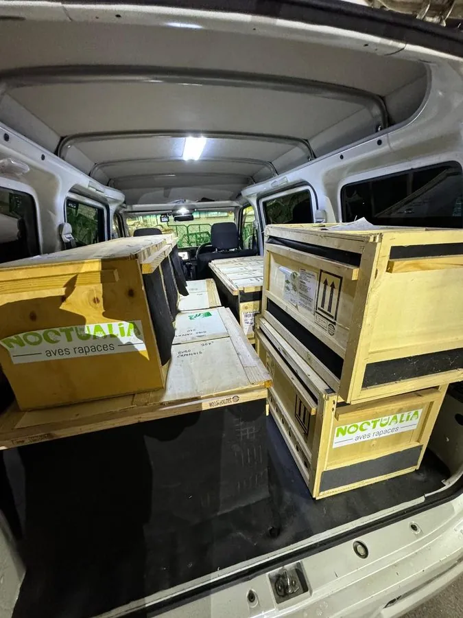 Boxes being driven to the airport