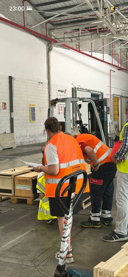 Cargo handling at the airport terminal