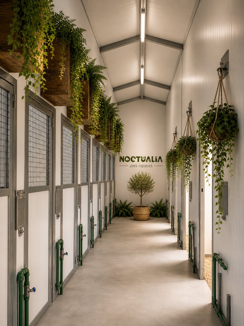 Instalaciones de Noctualia — centro de cría de aves rapaces